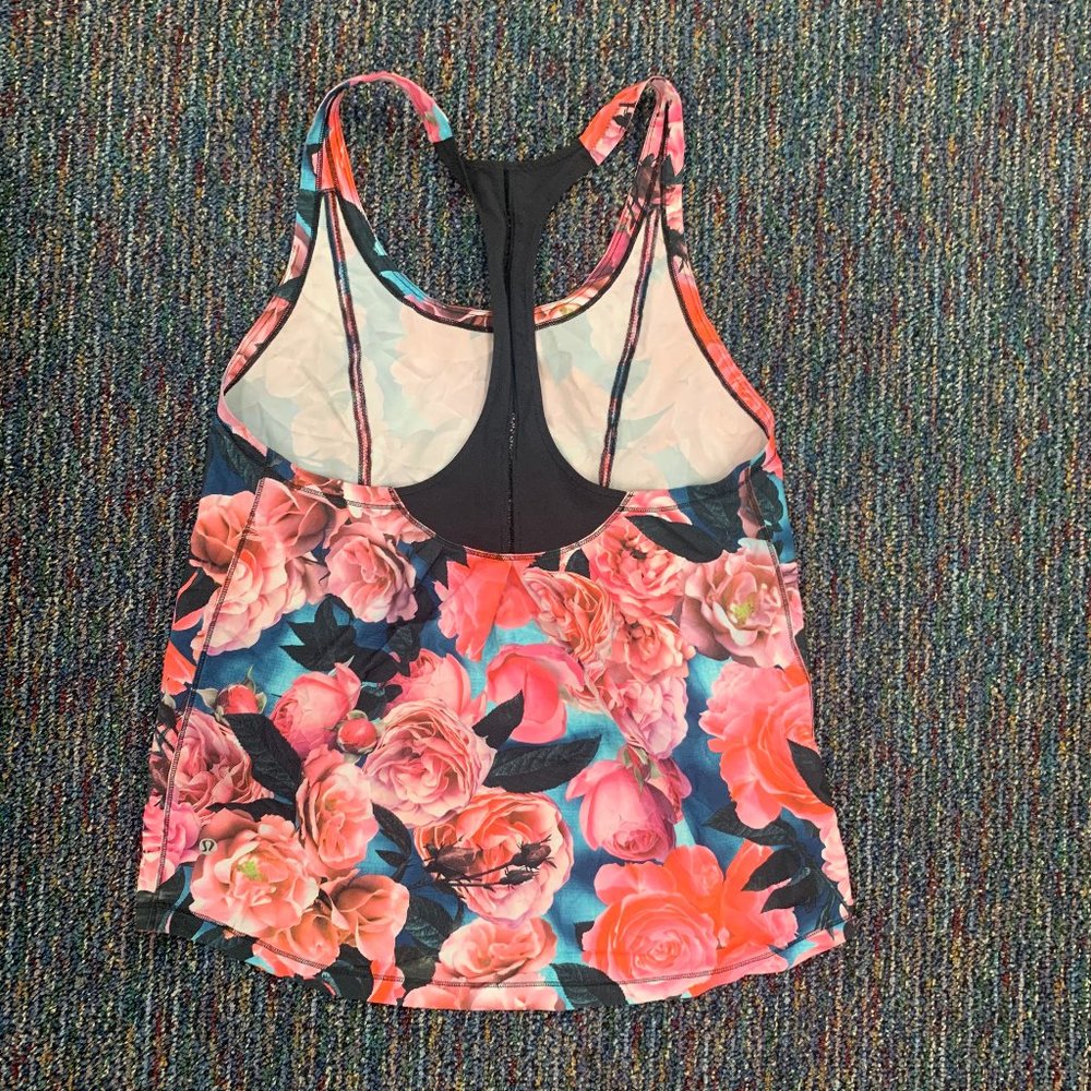 New Lululemon floral top racerback loose 10 - Picture 2 of 3